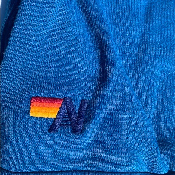 Aviator Nation Blue Hoodie with Rainbow Stripes - Picture 4 of 11